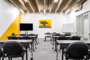 Training Room in Midtown Houston located at Sesh Coworking, seats up to 20, classroom or board room style.