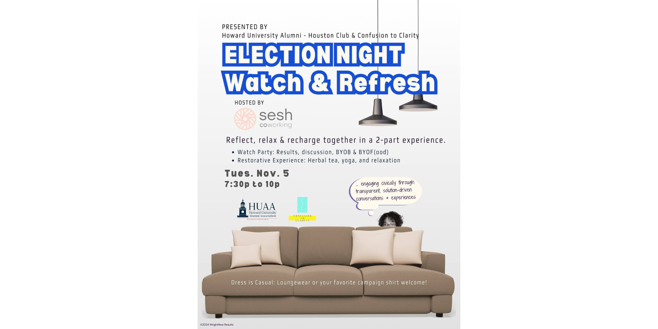 Election Night Watch Party at Sesh Coworking