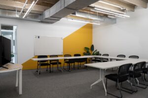 15 person workshop space at Sesh Coworking in Houston Texas
